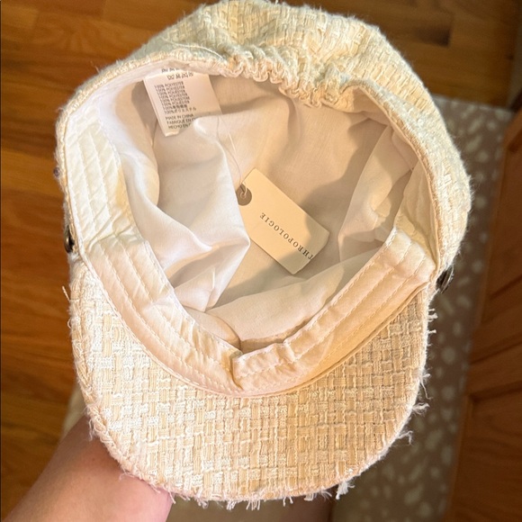 NWT Anthropologie Cream Textured Hat - Picture 6 of 6
